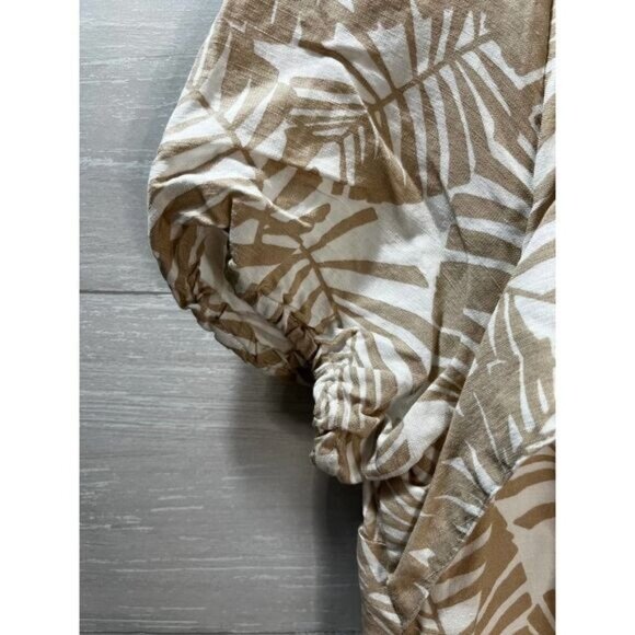 LOFT Fit and Flare Linen Dress Palm Print Size 4 - Picture 10 of 11